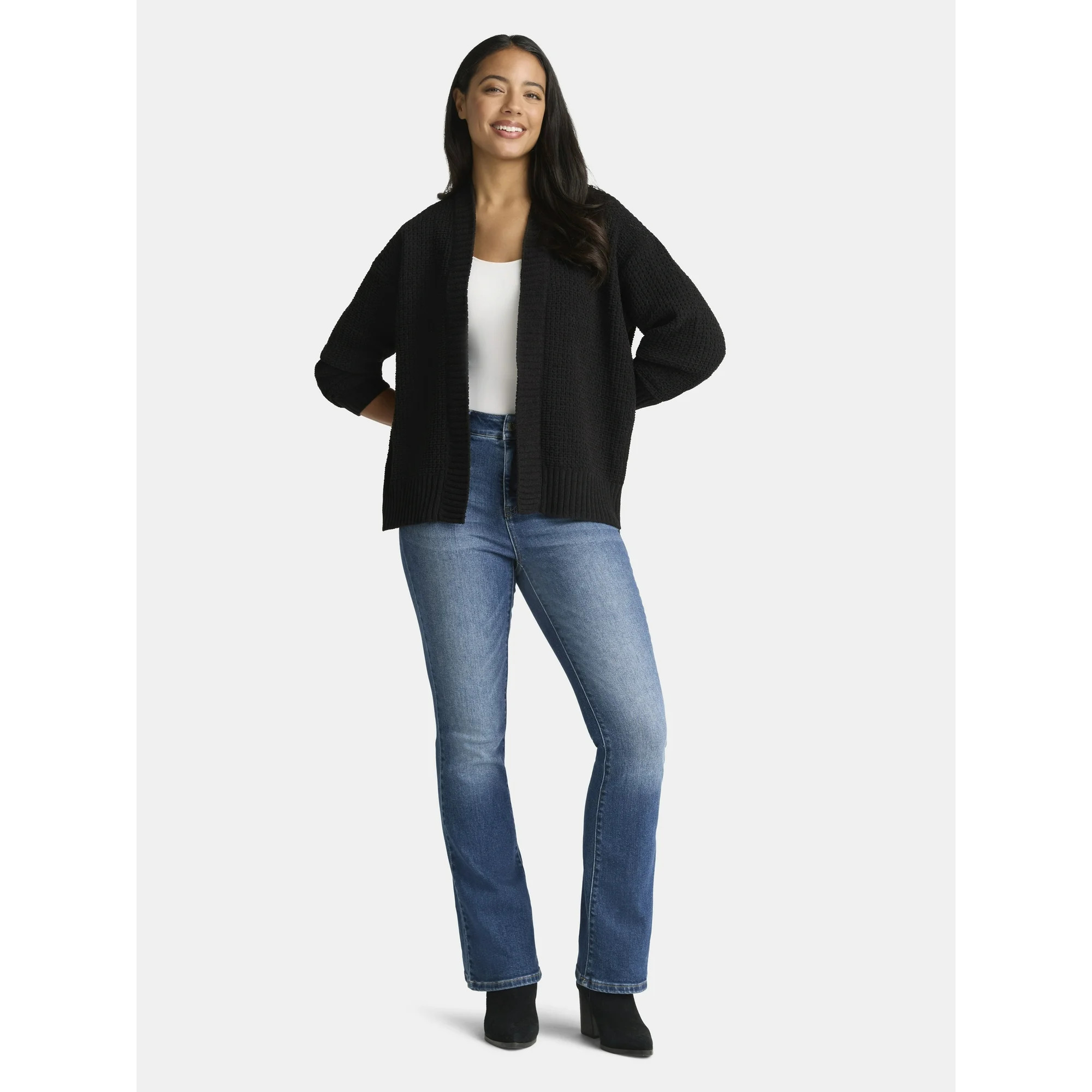 Time and Tru Women's Chenille Cardigan Sweater, Midweight, Sizes XS-XXXL | Walmart (US)