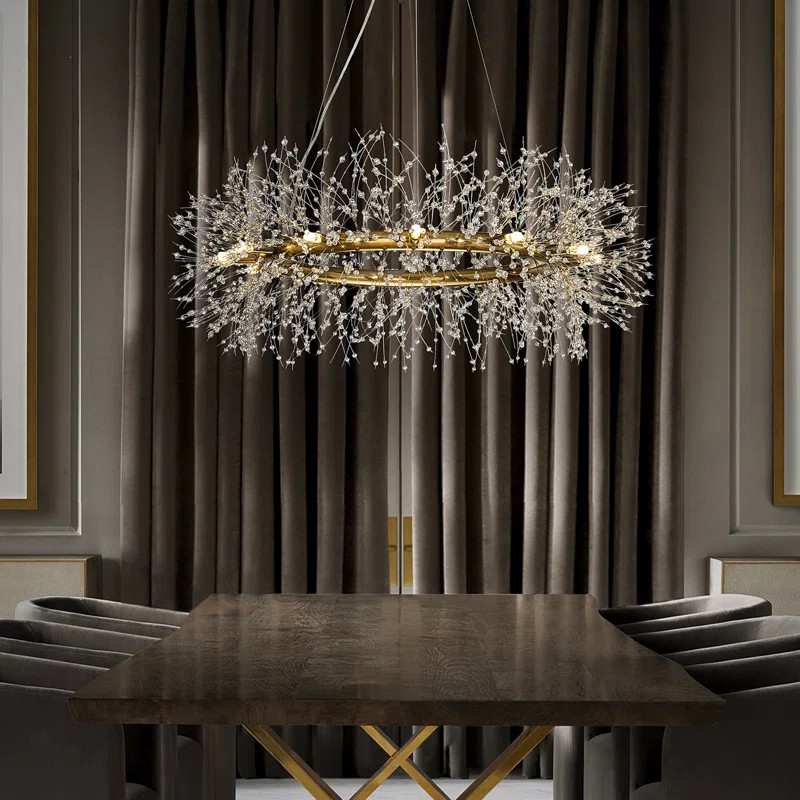 Galewood Modern Glam Firework Crystal Chandelier light Round Pendant Ceiling Lighting For Dining ... | Wayfair North America