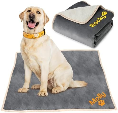 Personalized Dog Blanket with Name, Custom Blankets for Dog, Embroidered Waterproof Blanket Soft ... | Amazon (US)