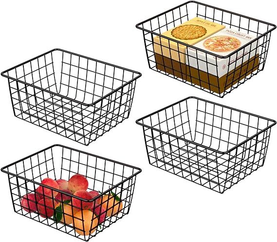 Warmfill Wire Basket, 4 Pack Wire Baskets for Storage Durable Metal Basket Pantry Organizer Stora... | Amazon (US)