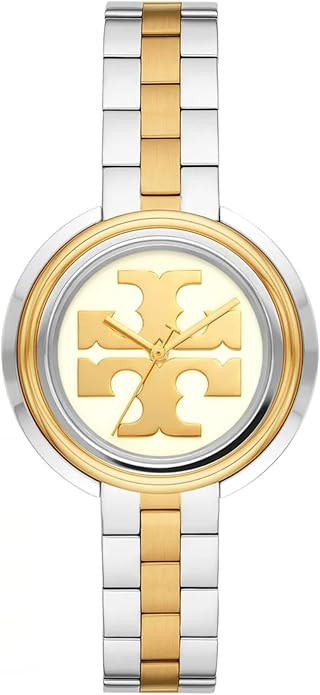 Tory Burch Miller Womens Two-Tone Dress Watch, White Gold Dial, Stainless Steel | Amazon (US)