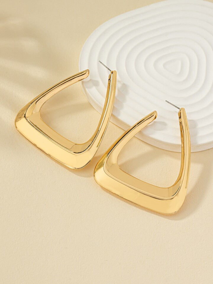 1pair Geometric Design Lacquer Coated Earrings | SHEIN