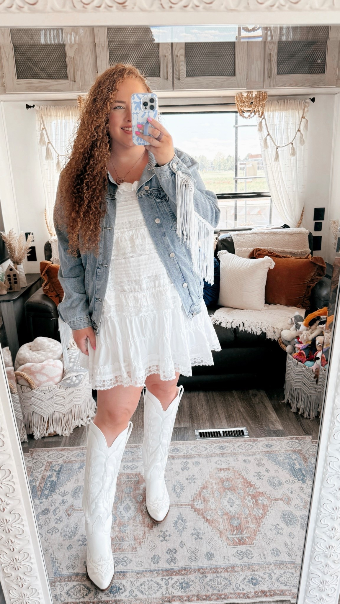 Concert outfit inspo ⚡️🪩🤍concert outfit | concert look | boho cowgirl | Nashville outfit | Nashville bachelorette look | Morgan wallen concert outfit | Taylor swift concert outfit | country concert outfit | western concert outfit | concert season | cowgirl boots | amazon cowgirl boots | white cowgirl boots | amazon white cowgirl boots | amazon boots | amazon finds | amazon fashion | amazon outfit | amazon look | amazon concert outfit | amazon concert finds | western concert outfit | western fashion | amazon western fashion | amazon western outfit | dress | amazon dress | amazon white dress | white dress | ruffle dress | white ruffle dress | amazon fringe denim jacket | fringe denim jacket | amazon fringe jacket | spring concert | spring concert outfit | spring western outfit 

#LTKStyleTip #LTKMidsize #LTKSaleAlert
