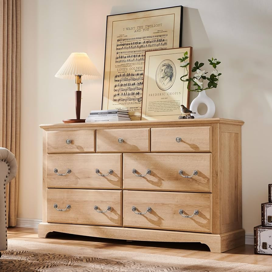 T4TREAM 7 Drawers Dresser Chests for Bedroom, Wood Vintage Chests of Drawers, Rustic Dressers Chs... | Amazon (US)