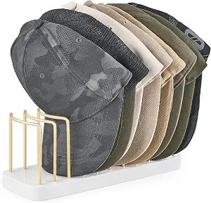 Mkono Hat Organizer for Baseball Caps, Hat Holder for 10 Baseball Caps, Tabletop Hat Rack Stand S... | Amazon (US)