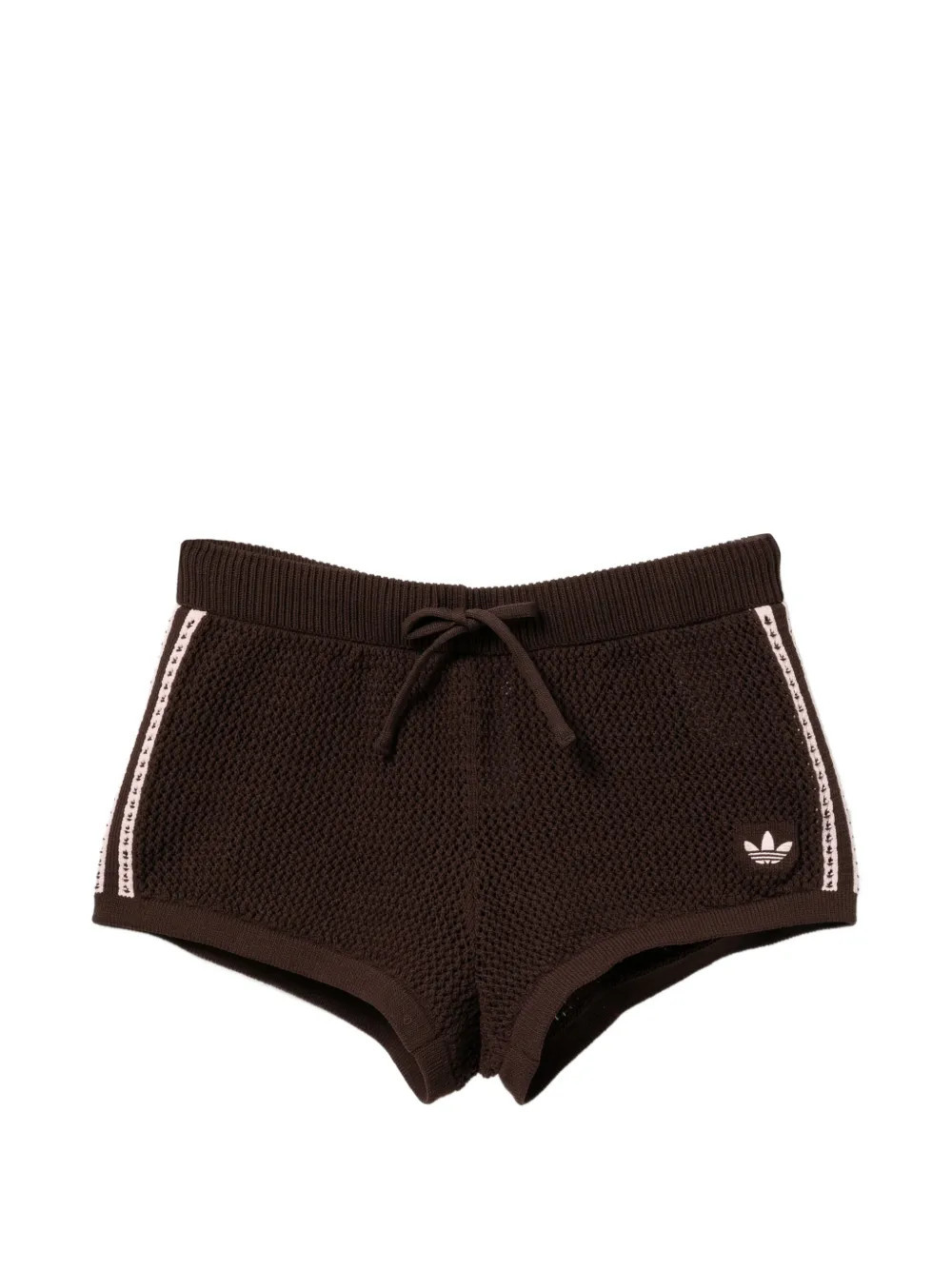 adidas crochet mini shorts - Brown | Farfetch Global