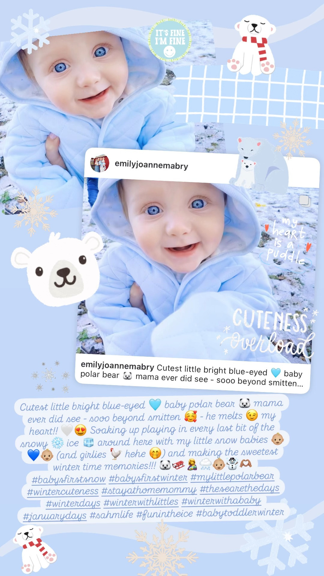 Cutest little bright blue-eyed 🩵 baby polar bear 🐻‍❄️ mama ever did see - sooo beyond smitten 🥰 - he melts 😉 my heart!! 🤍😍 Soaking up playing in every last bit of the snowy ❄️ ice 🧊 around here with my little snow babies 👶🏼💙👶🏼 (and girlies 🐓 hehe 🤭) and making the sweetest winter time memories!!! 🐻‍❄️🛷🤱🌨️👶🏼☃️🫶🏽 #babysfirstsnow #babysfirstwinter #mylittlepolarbear #wintercuteness #stayathomemommy #thesearethedays #winterdays #winterwithlittles #winterwithababy #januarydays #sahmlife #funintheice #babytoddlerwinter

#LTKKids #LTKFamily #LTKBaby