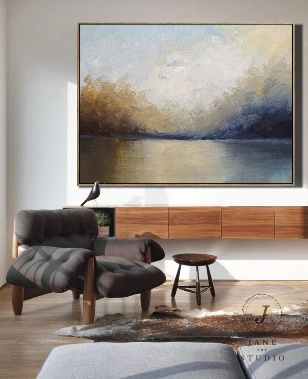 Original Abstract Sea Level Oil Painting,blue Landscape Abstract Painting,sky Oil Painting,large ... | Etsy (US)