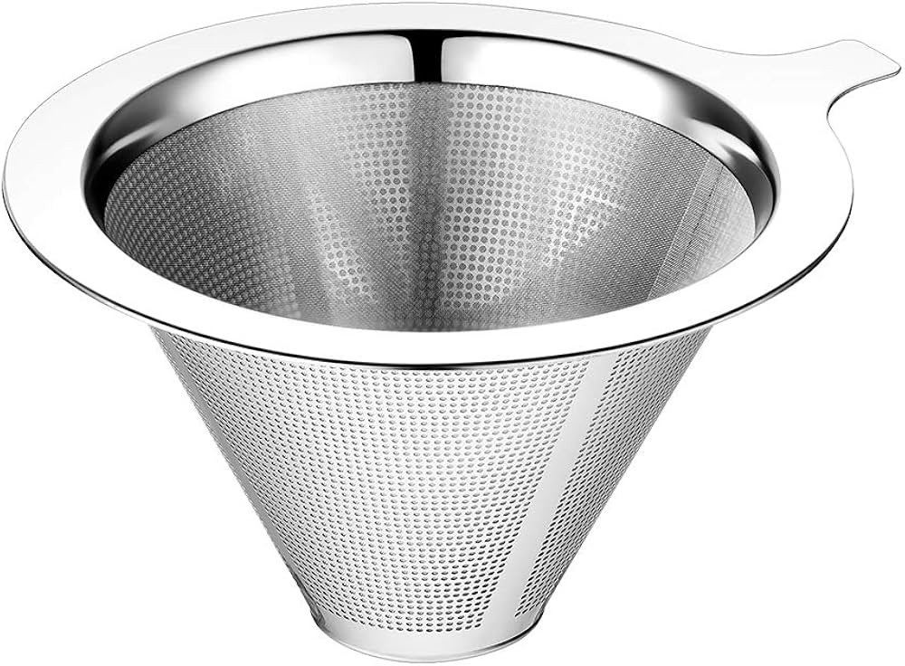 Upgraded Pour Over Coffee Filter, Coffee Dripper, Paperless Mess Stainless Steel Coffee Filter, M... | Amazon (US)