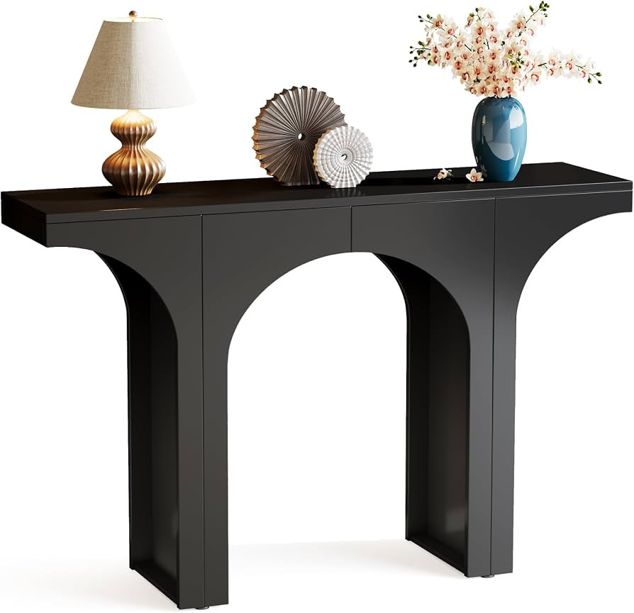 LITTLE TREE 47 Inches Console Table, Black Sofa Table Behind Couch, Farmhouse Entryway Table Hall... | Amazon (US)