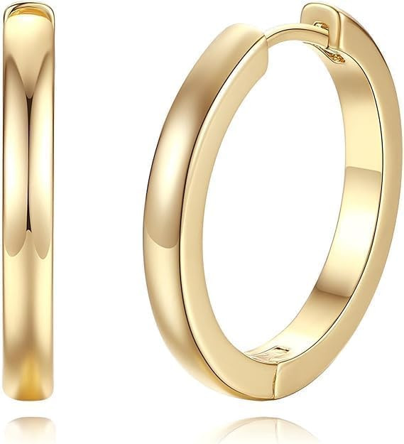 14K Gold Hoop Earrings for Women Small Gold Huggie Hoop Earrings | Amazon (US)