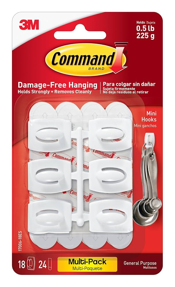Command Damage Free Hanging Light Clips with Adhesive Strips, No Tools Mini Wall Hooks for Hangin... | Amazon (US)