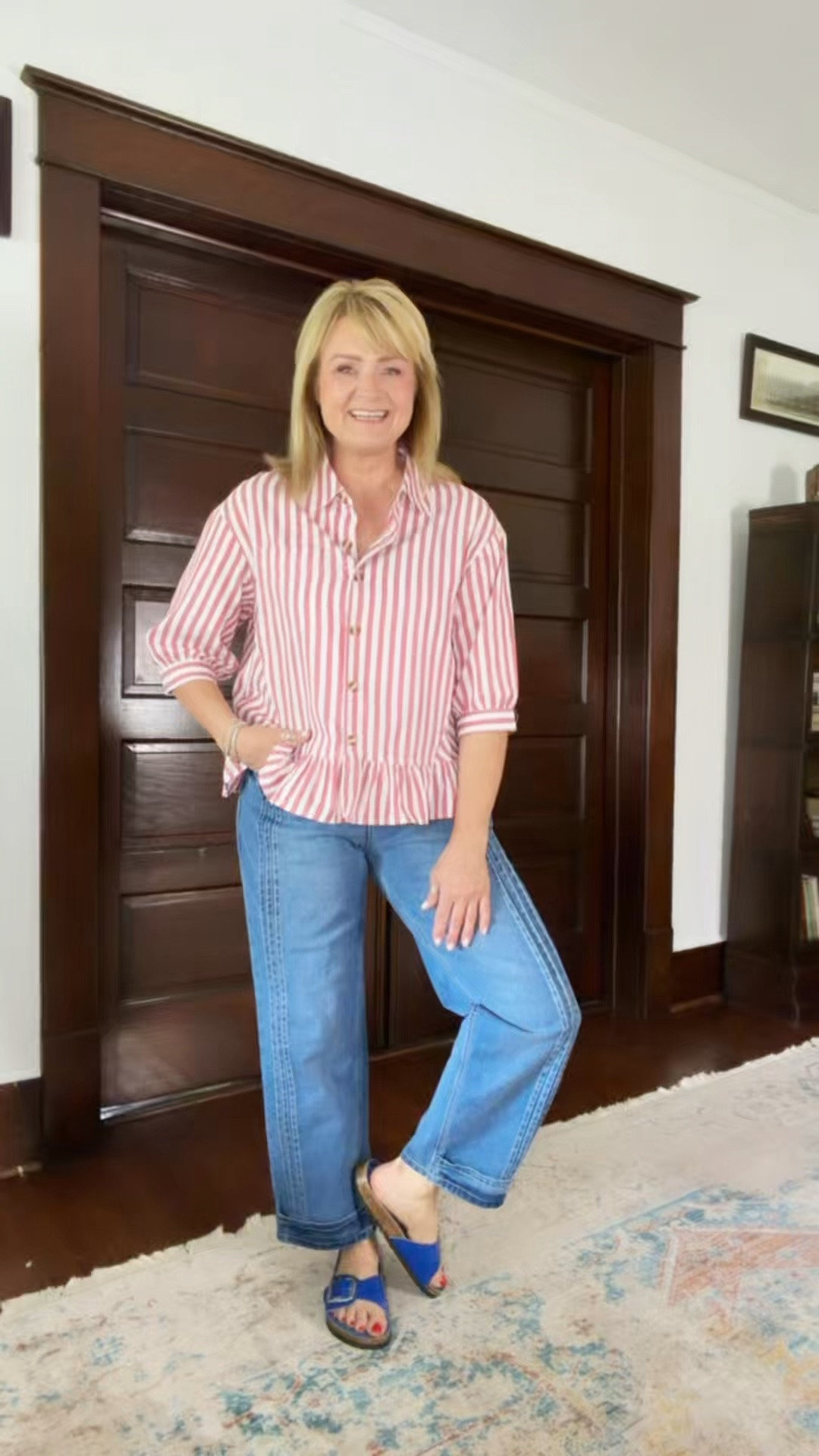 Memorial Day OOTD ❤️🤍💙 this top is not oversized.  I’m wearing my true size medium.   Same with these jeans.

#LTKootd #LTKOver40