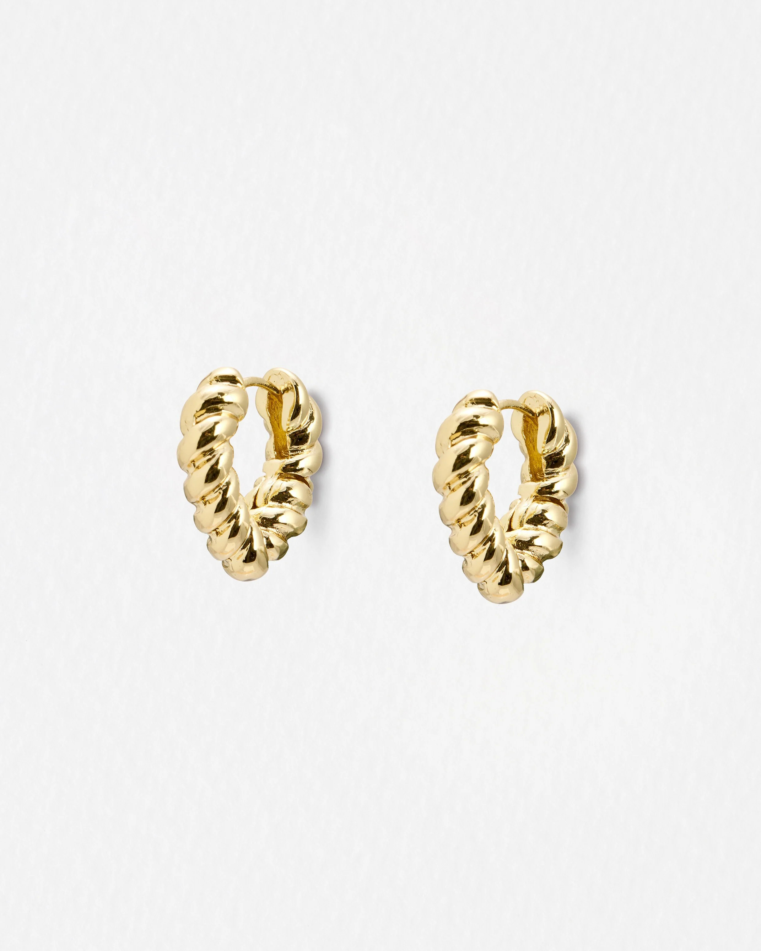 Tayler Puffy Heart Gold Tone Twisted Hoop Earrings | Oliver Bonas | Oliver Bonas (Global)