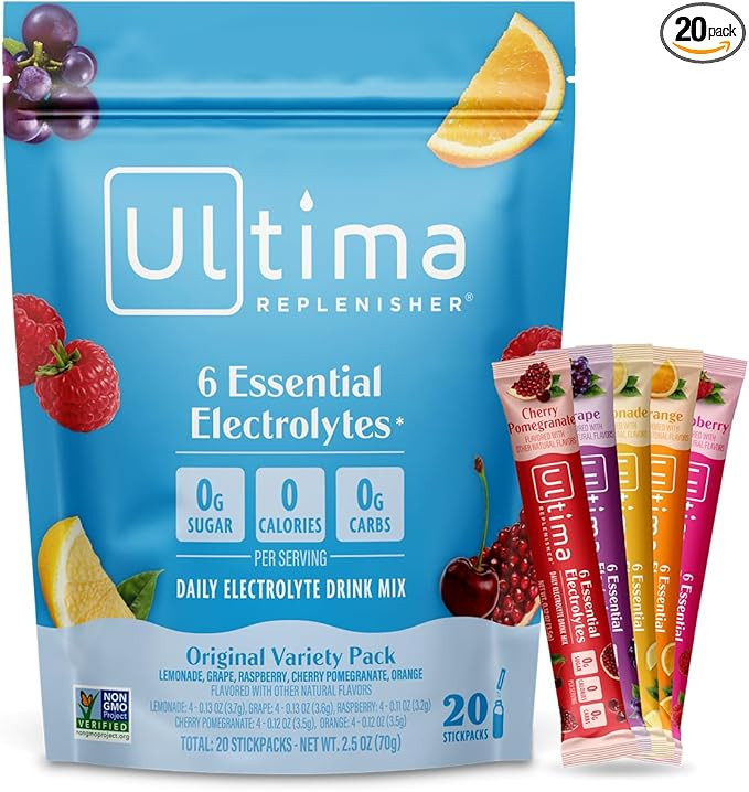 Ultima Replenisher Daily Electrolyte Powder Drink Mix – Sugar Free – Original Variety, 20 Sti... | Amazon (US)