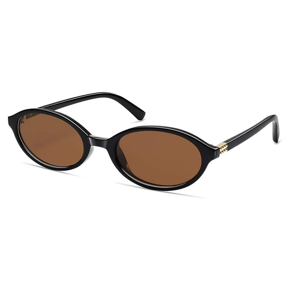 Retro Oval Sunglasses for Women Men Small 90s Trendy Narrow Vintage Fashion Funny Chic Sun Glasse... | Amazon (US)