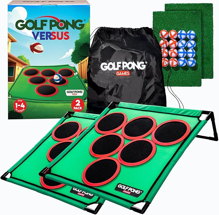 Golf Pong Versus Edition, (2 Pack) Game Set, Jumbo Backyard Lawn Game, Portable Indoor/Outdoor Ch... | Amazon (US)
