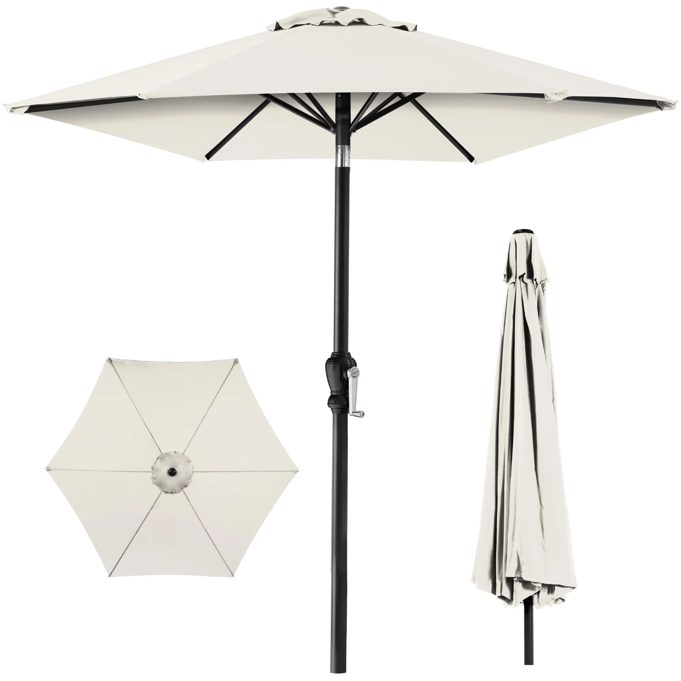 Best Choice Products 10ft Outdoor Steel Market Patio Umbrella w/ Crank, Tilt Push Button, 6 Ribs ... | Walmart (US)