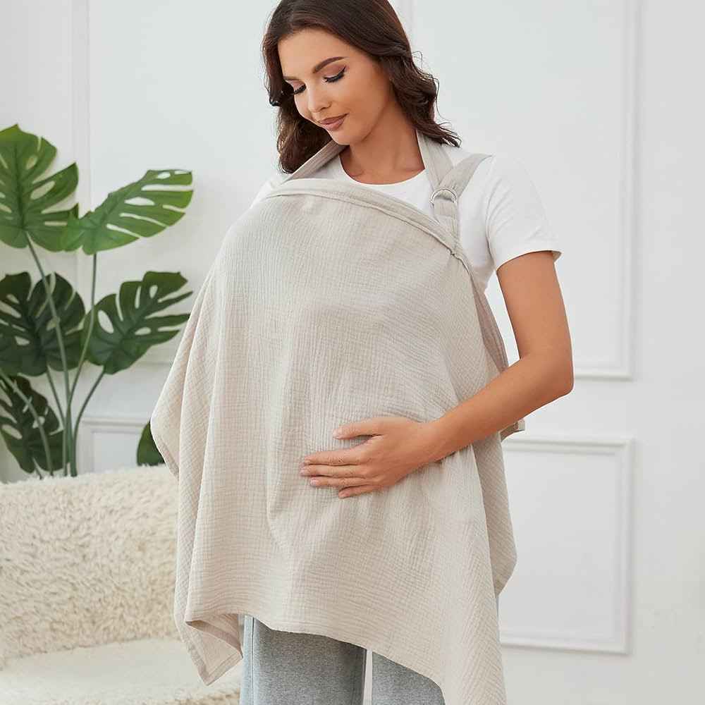 Muslin Nursing Cover for Breastfeeding, Breathable 100% Cotton Privacy Nursing Covers with Rigid ... | Amazon (US)