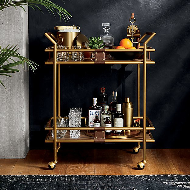 Frye 2-Tier Bar Cart  + Reviews | Crate and Barrel | Crate & Barrel