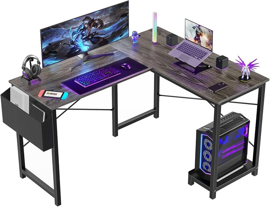 Sweetcrispy L Shaped Desk Gaming Computer 50 Inch Reversible Corner Table PC Work Table for Writi... | Amazon (US)