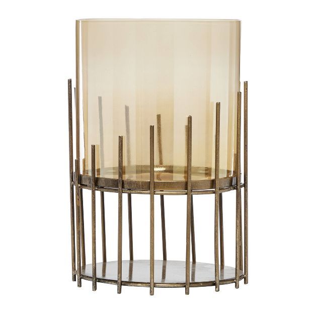 12" x 8.75" Round Glass/Metal Candle Holder Gold - Venus Williams Collection | Target