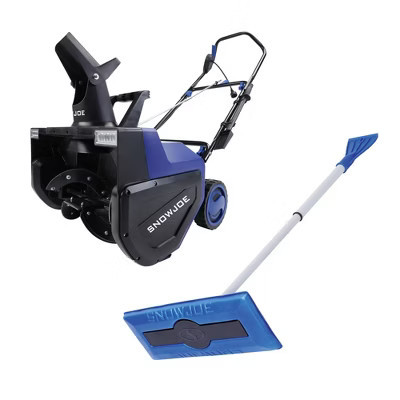 Snow Joe 15A Electric Snow Blower & Windshield Ice Scraper Broom Combo, Blue | Target