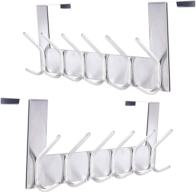 SKOLOO Over The Door Hook brushed nickel, Door Coat Rack for Entryway, Over Door Towel Hook for B... | Amazon (US)
