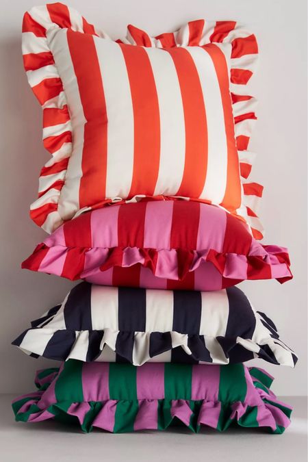 Striped ruffle pillows, Anthropologie pillows

#LTKHome