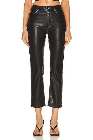 JONATHAN SIMKHAI STANDARD River Vegan Leather High Rise Pant in Black | FWRD | FWRD 