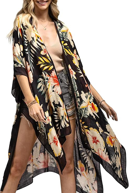Breezy Lane Kimonos for Women Swimsuit Coverups Beach Cover Up Swimwear Cardigan Summer | Amazon (US)