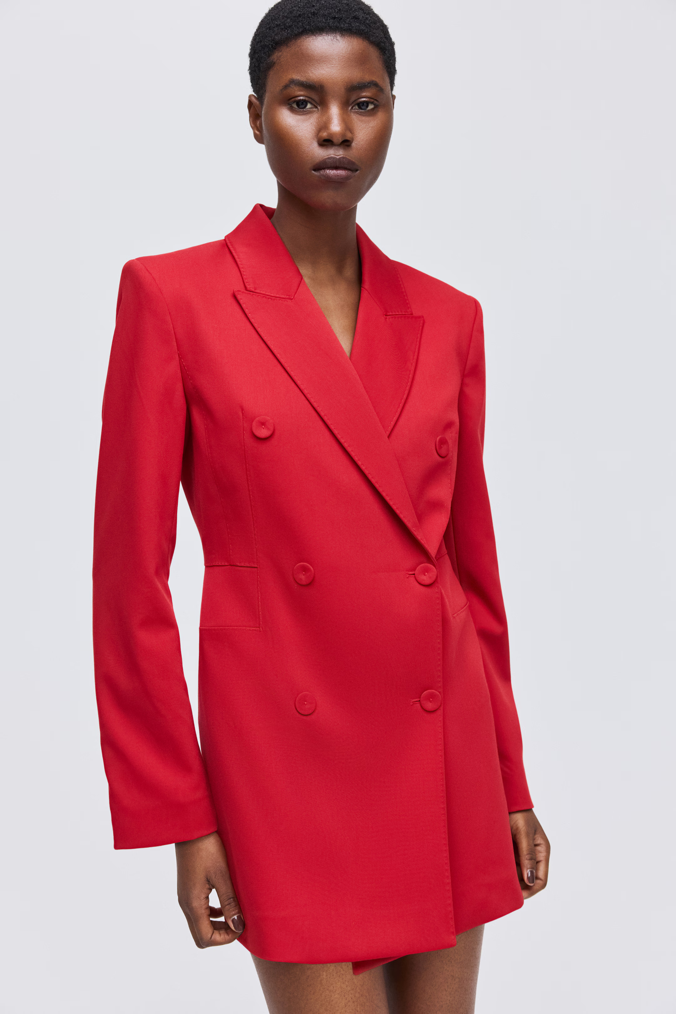 Double-Breasted Jacket Dress - Red - Ladies | H&M US | H&M (US + CA)