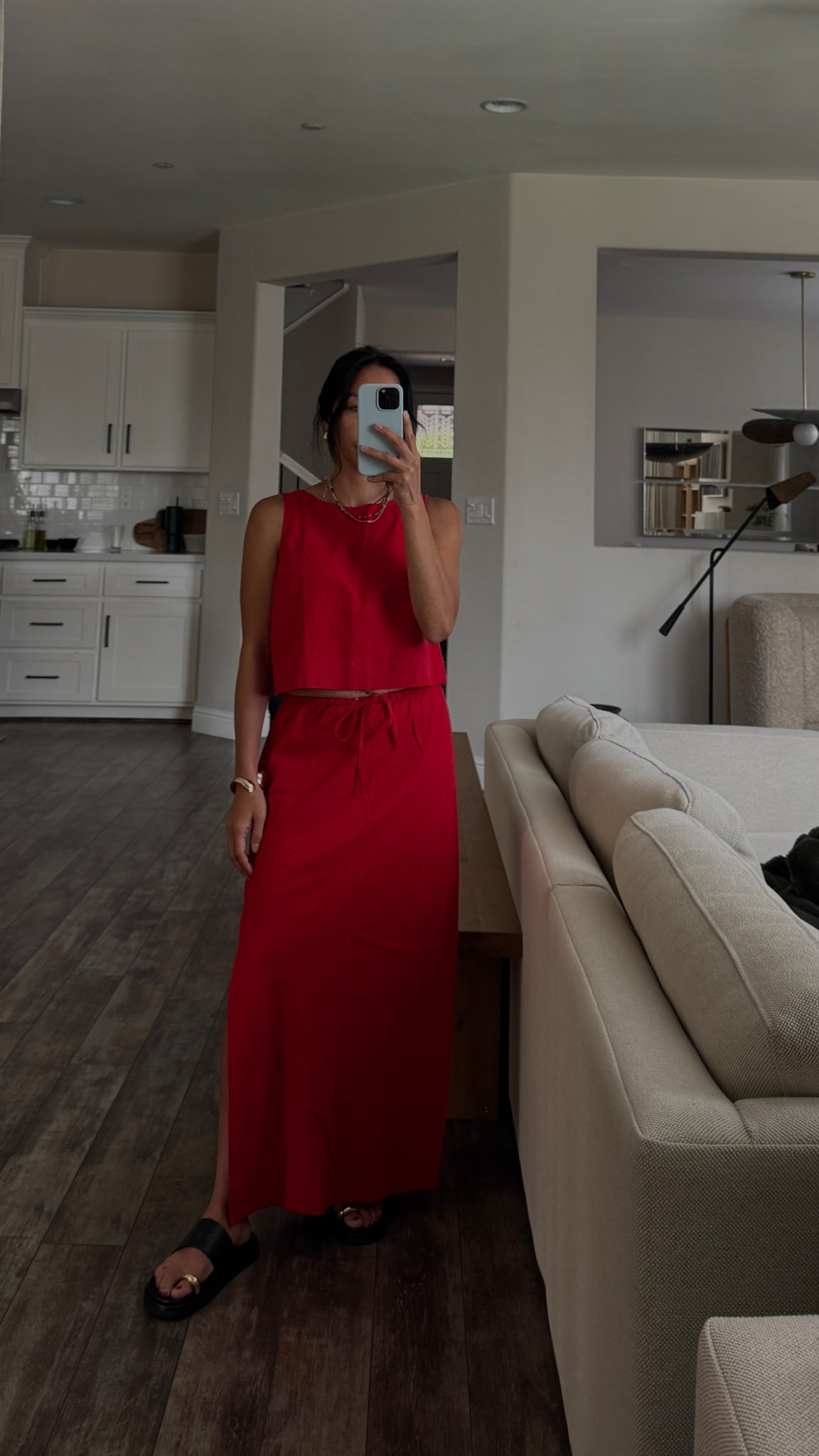 Linen skirt set