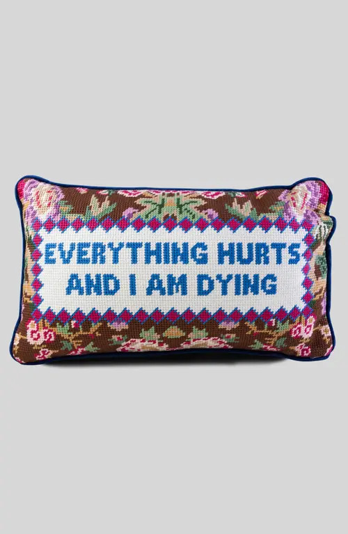Furbish Everything Hurts Needlepoint Pillow in Blue/multi at Nordstrom | Nordstrom