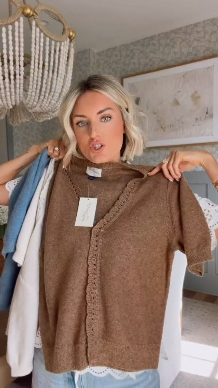 Look at the detail on the edge of this sweater! Love that it’s short sleeve too! Perfect for early fall!

Loverly Grey, Target, new arrivals, brown sweater, short sleeve cardigan, fall sweater