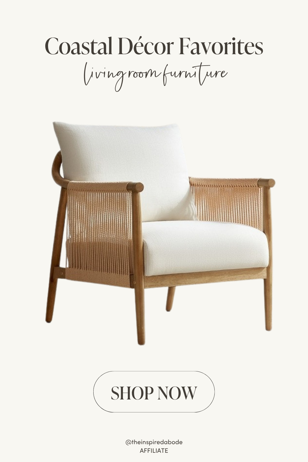 The Lynn Accent Chair combines comfort and coastal charm with its braided wood arms and plush seating. A perfect addition to your living room, offering both style and relaxation ✨ It also comes as a set of two – or a single chair option, depending on your layout! 

 #LTKSummerEdit #LTKSeasonal #LTKHome