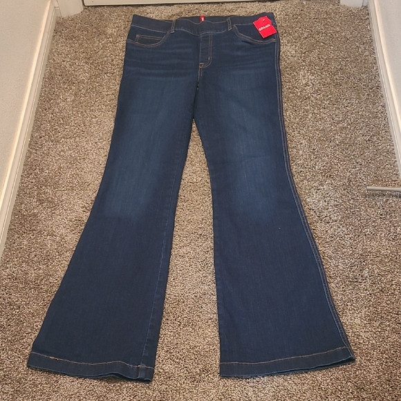 SPANX Dark Blue Flare Jeans | Poshmark