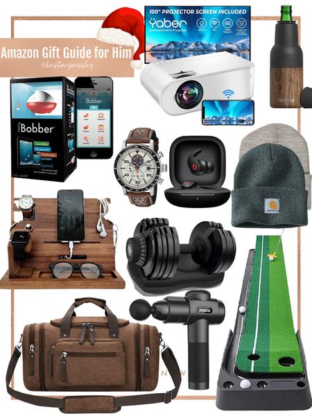 Last minute gifts for him. Husband gift. Boyfriend gift. Brother gift. Guy gift. Fishing gift. Tech gift. Travel gift. Fitness gift. Golfing gift. Men’s fashion. Charging station. Watch. Wireless earbuds. Projector. Men’s beanie.

#LTKGiftGuide #LTKHoliday #LTKmens