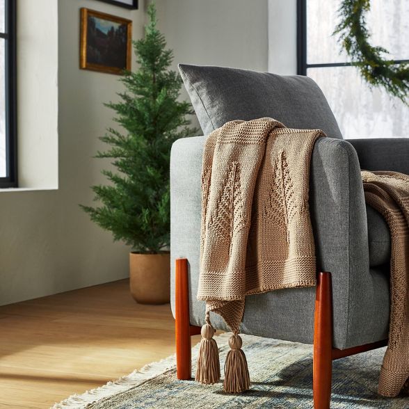 Knitted Tree Christmas Throw Blanket - Threshold™ designed with Studio McGee | Target