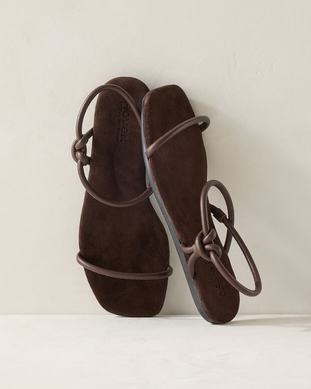 Leather Double Strap Knot Sandals | Haven Well Within