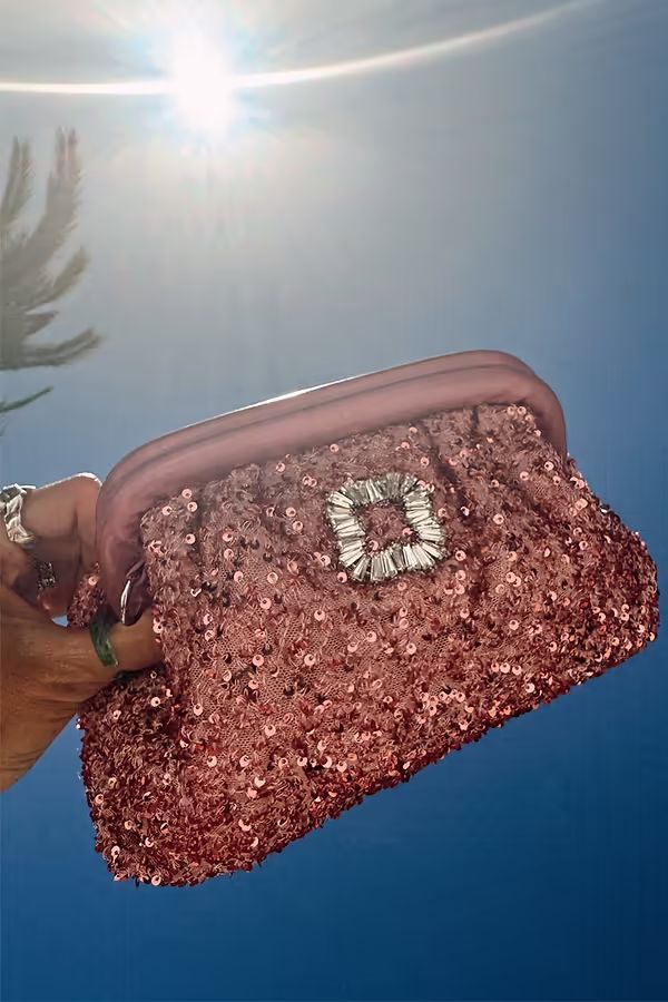 Pink Sequin Clutch Bag | Never Fully Dressed (UK & IE)