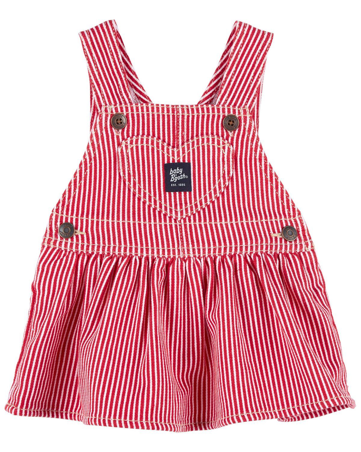 Red Baby Hickory Stripe Twill Jumper Dress | carters.com | Carter's