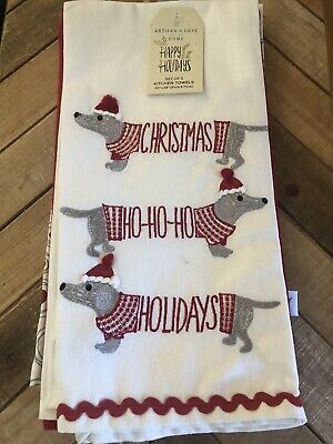 Christmas Dachshund  Red/white/dot Hand/Dish Towels NWT  | eBay | eBay US