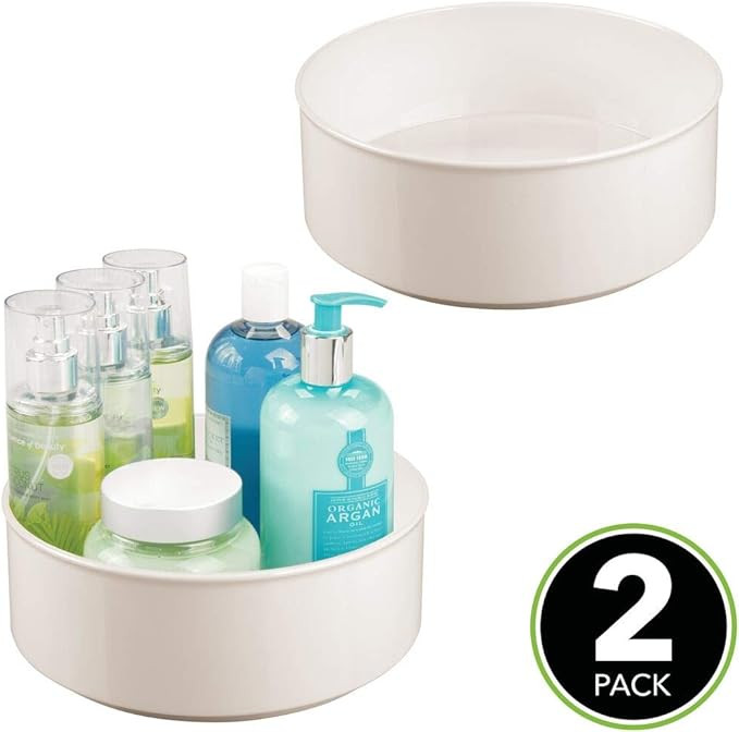 mDesign Spinning Lazy Susan Round Turntable Storage Tray - Rotating Organizer for Makeup, Cosmeti... | Amazon (US)