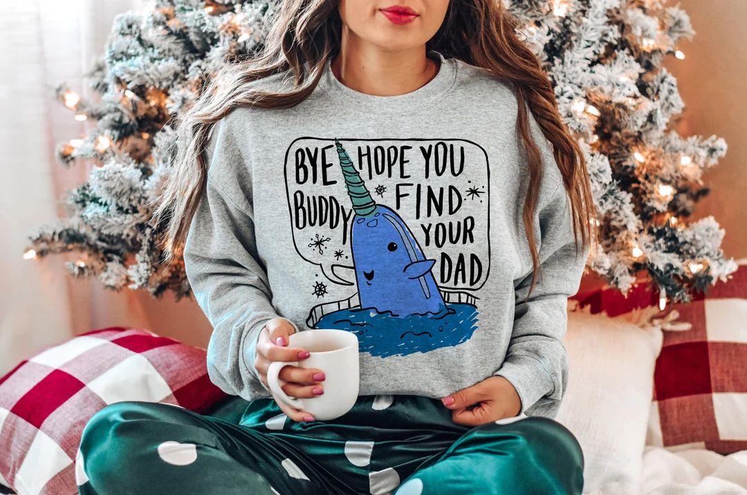 Christmas Whale Ugly Holiday Sweater Crewneck Sweatshirt - Etsy | Etsy (US)