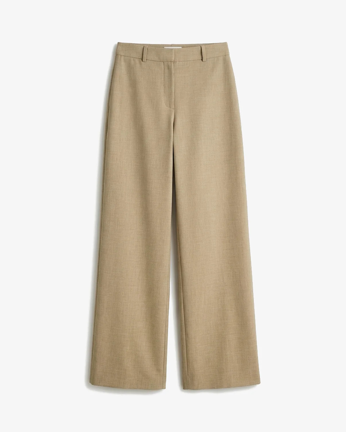 Tinsley Wide-Leg Trouser - Luxe Flex Suiting :: Beige Melange | MM LaFleur