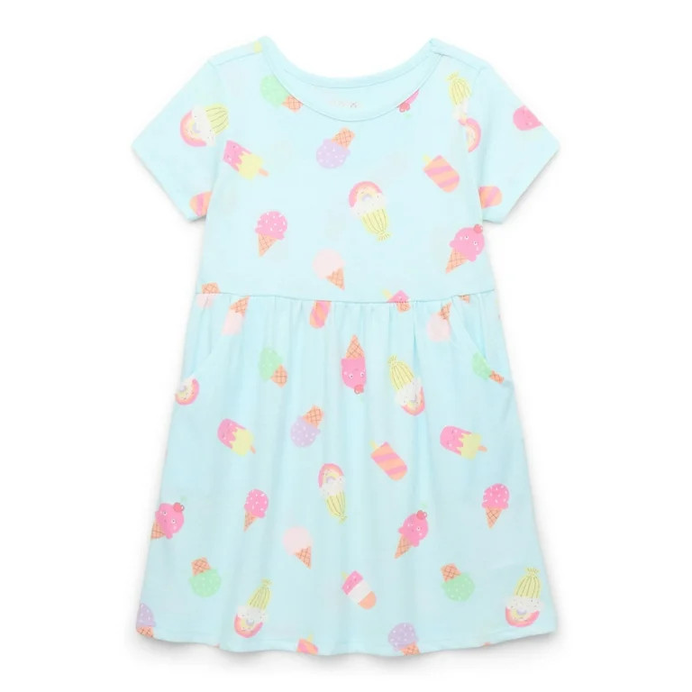 Garanimals Toddler Girl Print Skater Dress with Pockets, Sizes 12M-5T | Walmart (US)