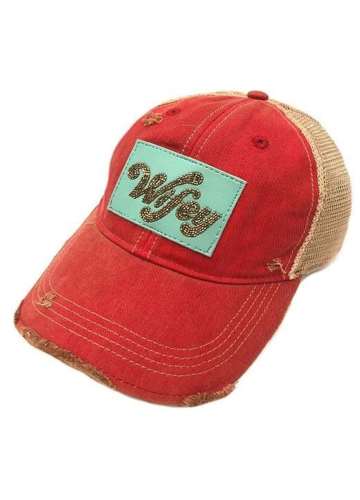 TURQUOISE BEADED LEATHER WIFEY PATCH | Judith March