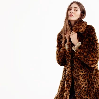 Faux-fur leopard coat | J.Crew US