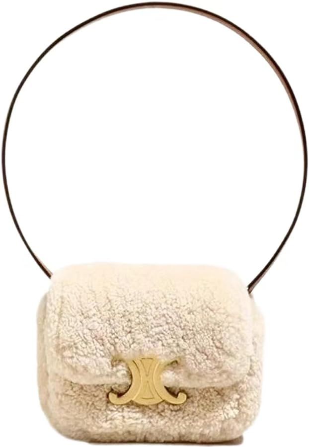 Mini Sherpa Crossbody Bag for Girls Furry Purse Handbags for Women Y2K Fluffy Fuzzy Shoulder Bag ... | Amazon (US)